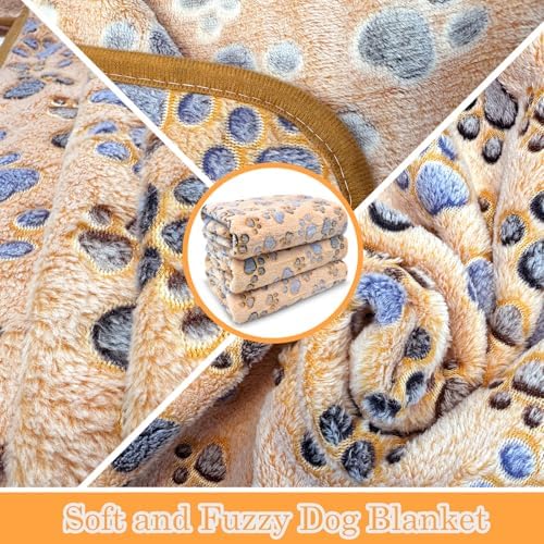 Dog Blankets for Medium Large Dogs Washable, 3 Pack Pet Blanket Washable 41" x 31", Fuzzy Soft Puppy Blanket Throw Cover for Kennel Crate Bed, Blanket for Dogs, Pet Blankets for Dog - Image 2