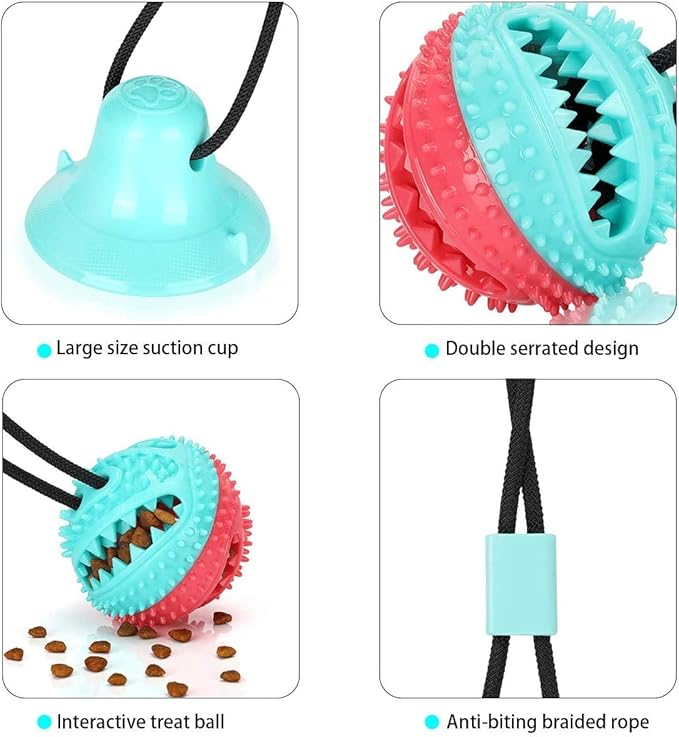 Dog Toys to Keep Them Busy for Boredom,Interactive Dog Toys Tug of War, Mentally Stimulating Toys for Dog, Puppy Teething Puzzle Treat Food Dispensing Ball Toy for Small Medium Dogs
