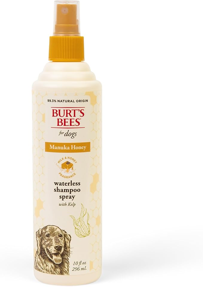 Burt’s Bees for Pets Manuka Honey Waterless Shampoo Spray for Dogs with Kelp, 10 Fl Oz