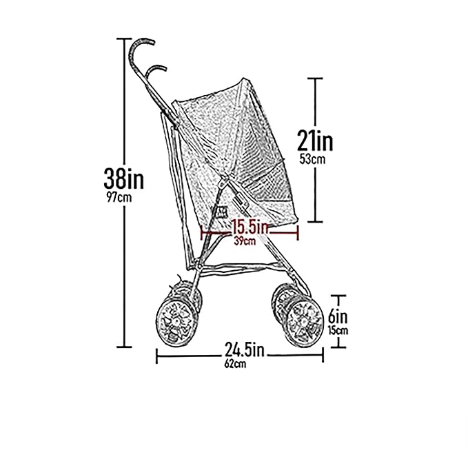 Pet Gear Travel Lite Plus Stroller, Compact, Easy Fold, No Assembly Required, Large Wheels for Cats and Dogs up to 15 pounds, New Black