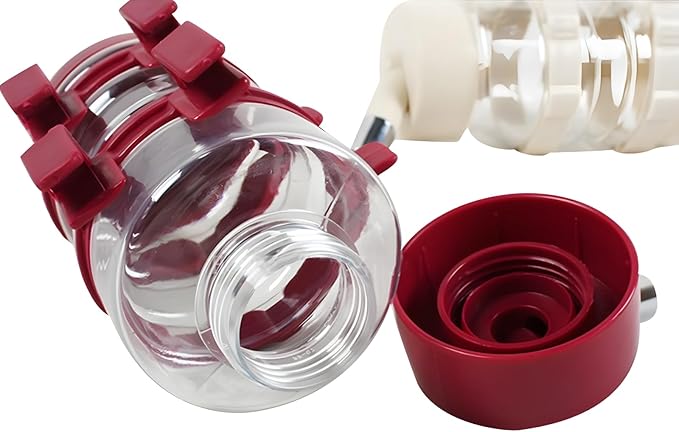 NACOCO Pet Drinking Fountains Dog Water Dispenser Dog Kettle Cat Bottle with Automatically Feeding Water (Red)