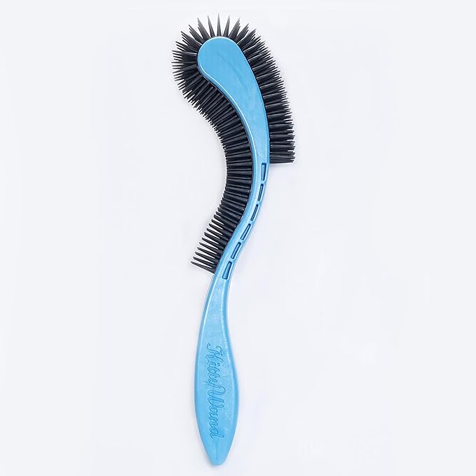 Cat Brush, Blue. Designed for Comfort, Created for Cats and Dogs. Ergonomic shape promotes stress free grooming. Great for long to short haired cats. Made in the USA.