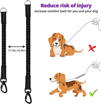 jenico Long Dog Leash 25FT: Heavy Duty Nylon Rope Leashes for Dogs Training with Reflective Threads Bungee and Padded Handle - Dog Lead for Large Small Medium Dogs Outside Walking Hiking
