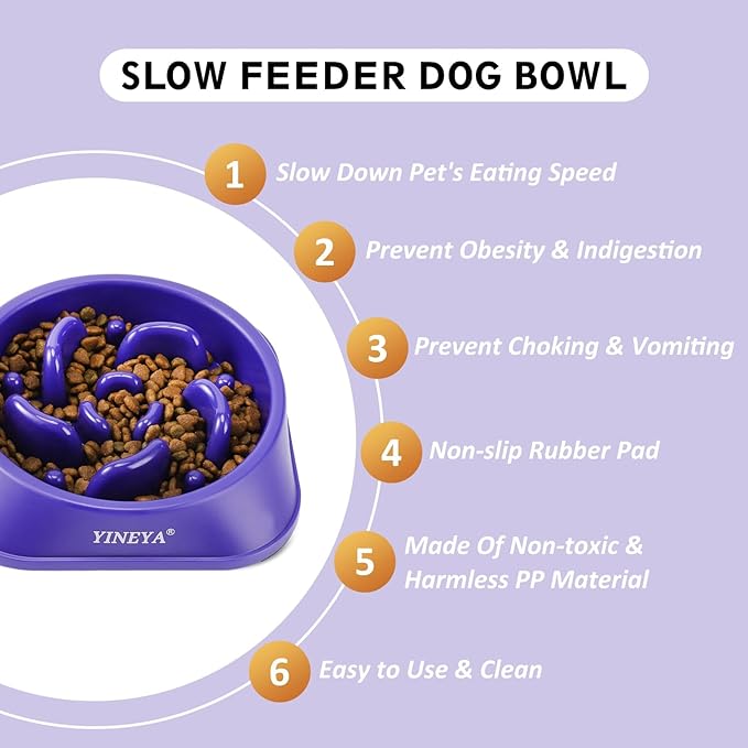 Slow Feeder Dog Bowls, Pet Supplies That Slow Down Eating, Pet Food Bowls, Maze Dog Puzzle Feeder for Medium Breed