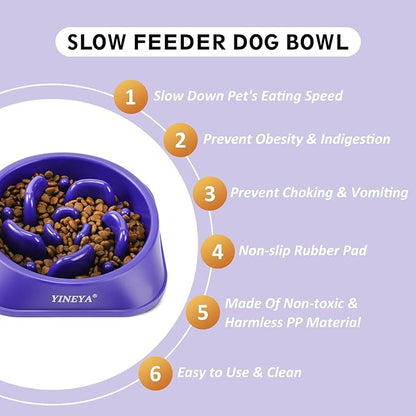 Slow Feeder Dog Bowls, Pet Supplies That Slow Down Eating, Pet Food Bowls, Maze Dog Puzzle Feeder for Medium Breed