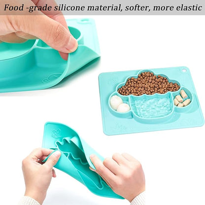 Dog Bowls Dog Food Bowls, Slow Feeder Dog Bowls with Skid Resistant Silicone Mat for Food&Water, No Spill&Non-Skid, Pet Puppy Bowls Dog Dishes for Small Medium Dogs&Cats.