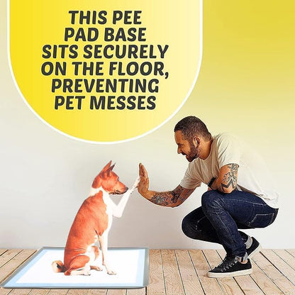 TidyFriend Dog Pad Holder Tray for 36 x 36 Inches Training Pads - Silicon Wee Wee Holder, No Spill Pee Tray for Dogs - Easy to Clean and Store Perfect for Dog Potty (Light Grey)