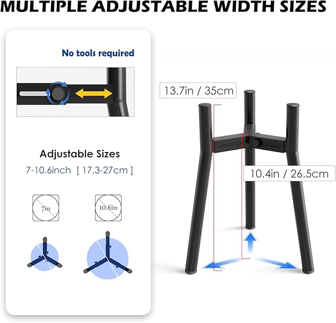 Dog Bowl Stand for Large Dogs, Adjustable Width 7-10.6" Elevated Dog Bowls，13.7in Tall Raised Food Water Stand, Single Holder, Bowl Not Included