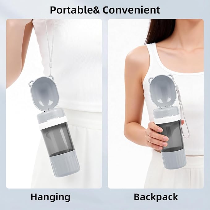 Pet Water Bottle Leak Proof Portable - Dog Water Dispenser with Drinking Bowl, Puppy Travel Accessories for Outdoor Walking, Hiking, Running