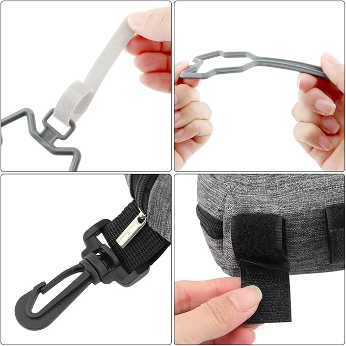 2pcs Dog Poop Bag Holder with 2 Hands-free holder Poop Bag Dispenser Pet Dog Waste Bag Dispenser Leash Attachment Fits Any Dog Leash for Dog Cat and Other Pets(Gray)
