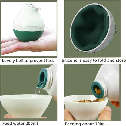 Dog Travel Water Bottle Detachable Bowl Leak Proof Portable ，Silicone Bottle Body，Collapsible and Suitable for Small Pets for Outdoor Walking, Hiking, Travel
