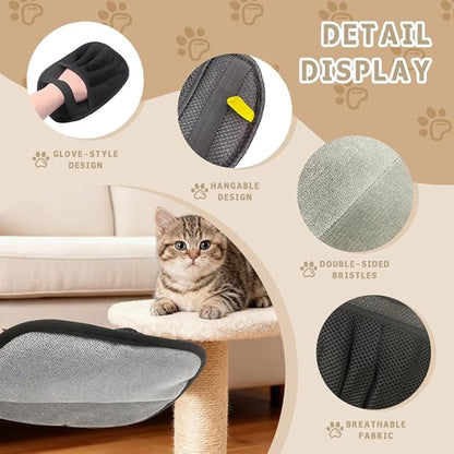 Electrostatic Hair Removal Gloves Reusable Pet Hair Cleaning Gloves for Removing Cat and Dog Hair from Clothes, Sofas, Carpets, and Dust. Household Hair Removal Brush (1)