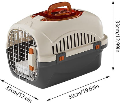 Detachable Pet Carrier for Small Animal, 2025 New Ventilated Plastic Dog Crates, Portable Hard-Sided Dog Crate with Handle for Puppies ＆ Cat Traveling, Hiking, Camping (Black)