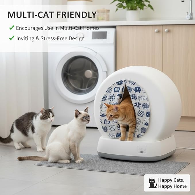 Curtain for Self Cleaning Cat Litter Box, Self-Cleaning Litter Box Curtain,Odor Blocker & Litter Scatter Shield for Cats,Easy Install, Fit for Elliptical Openings