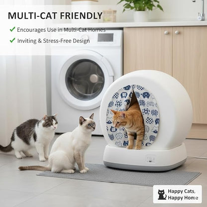 Curtain for Self Cleaning Cat Litter Box, Self-Cleaning Litter Box Curtain,Odor Blocker & Litter Scatter Shield for Cats,Easy Install, Fit for Elliptical Openings