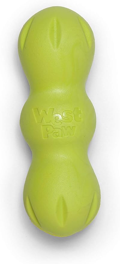 WEST PAW Zogoflex Rumpus Dog Chew Toy – Floatable Toy for Dogs, Aggressive Chewers – Puppy Chewing Toys for Catch, Fetch – Recyclable, Dishwasher-Safe, Small 5.25", Granny Smith