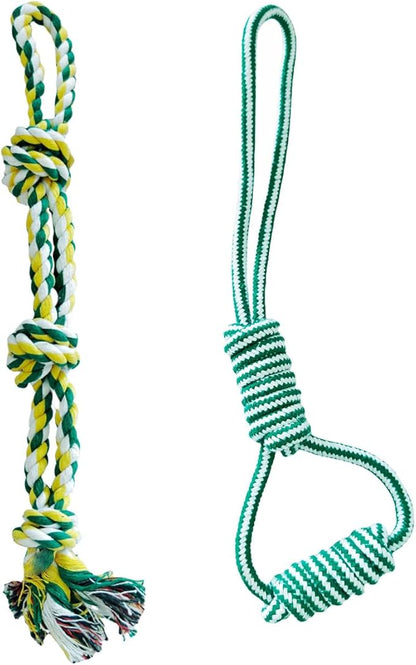 2 Packs Dog Rope Toys, Interactive Toys Dog Chew Toy for Large Breed to Consume Energy, Relief Stress& Dental Cleaning (A)