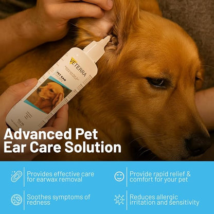Dog Ear Drops | Ear Cleaner for Dogs & Cats | Treats Ear Infections, Soothes Itching, Reduces Wax Buildup & Odor | Effective Relief for Ear Allergies 150 ml (5 fl oz)
