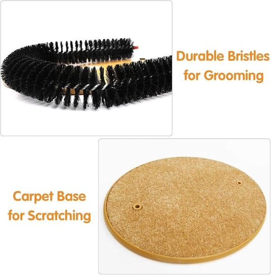 Cat Self Groomer Brushes for Indoor Cats, Cat Face Scratcher Brush Arch Scratching Board Scratch Pad Massager for Shedding, Head Hair Grooming Posts for Rubbing Deshedding w/Cute Kitten Toy
