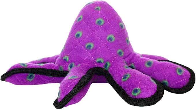 TUFFY - World's Tuffest Soft Dog Toy - Ocean- Squeakers - Multiple Layers. Made Durable, Strong & Tough. Interactive Play (Tug, Toss & Fetch). Machine Washable & Floats. (Octopus, Small 2 Pack)