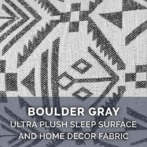 Furhaven Pillow Dog Bed for Medium/Small Dogs w/ Removable Bolsters & Washable Cover - Plush & Southwest Kilim Woven Decor Sofa - Boulder Gray, Medium - Image 4