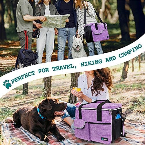 PetAmi Dog Travel Bag Organizer, Pet Supplies Diaper Tote, Purple Medium - Image 6