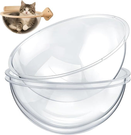 3 Pcs Acrylic Dome Cat Bubble, 12.6" Space Transparent Capsule Cover Clear Plastic Dome Bed Replacement for Cat Tree/Window Perch, DIY Nest Accessories for Hammock Tree Shelves Peek