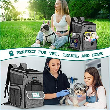 PetAmi Dog Backpack Carrier, Airline Approved 4-Way Entry Cat Bag, Gray - Image 7