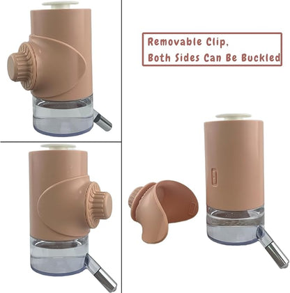 No Drip Top Fill 17oz/ 500ml Water Bottle Hanging Cage Leakproof Water Dispenser, Crate Auto Water Feeder Feeding for Cats, Dogs, Bunnies, Chinchilla Small Animals (Pink)