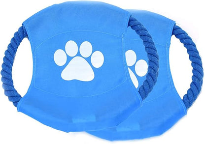 Dog Toys Flying Disc Rope Toy Chew Toys 2 Pack for Dogs Flying Discs Training Cotton Rope-Dog Toy Pack Set DT1-2P Footprint