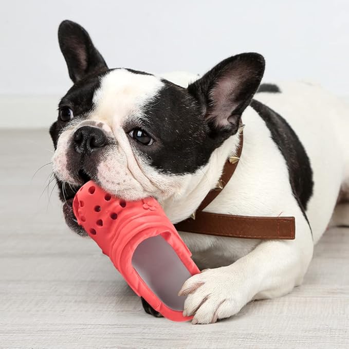 Dog Chew Toy,Durable Rubber Slipper Toy for Puppy,Dog Tough Toys for Pet Training and Cleaning Teeth,Interactive Puppy Toys Aggressive Chewers Small Meduium Breed