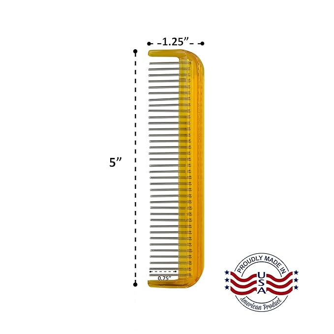 Pet Comb (5", Golden Amber)