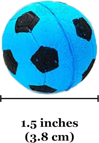 Meric CoCoo 1.5-Inch Soft Foam Cat Soccer Balls, Bouncy & Lightweight, Interactive Indoor Play Toys for Kittens & Cats, Quiet & Durable, Bright Colors, 12-Pack