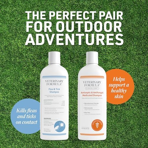 Veterinary Formula Flea and Tick Shampoo for Dogs and Cats & Clinical Care Antiseptic and Antifungal Medicated Shampoo for Dogs & Cats - Image 2