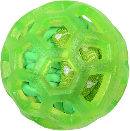Dog Ball Toy with Built-in Rope Ball - Dog Chew Toy for Relieving Anxiety, Cleans Teeth, Interactive Fetch Dog Toy Balls for Large, Medium Dogs, Green