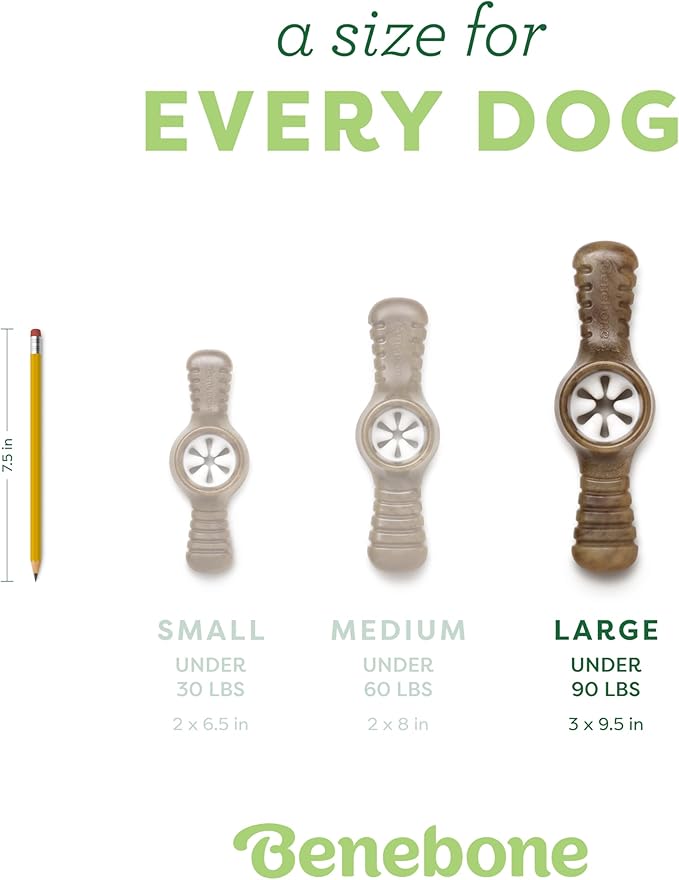 Benebone Pawplexer Interactive Treat Dispensing Tough Dog Puzzle Chew Toy, Made in USA, Large, Real Bacon Flavor