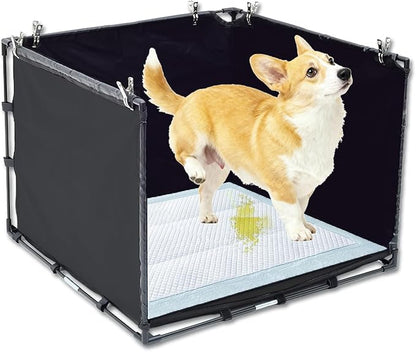 Dog Litter Box Indoor for Small Dogs,Puppy Pee Pad Holder with High Walls(23.62"*23.62"*17.72"),No-Spill Pee Pad Holder with Foldable Pet Toilet,Easy Clean Puppy Litter Box for Dogs (Small)