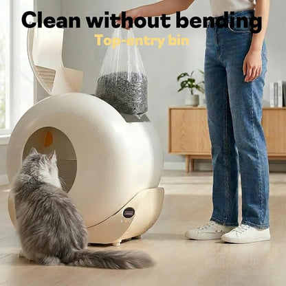 FurryTail Automatic Litter Box, self Cleaning Litter Box for Multiple Cats, Odor Control, Easy Access Step for Senior Cats