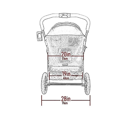 Pet Gear NO-Zip Double Pet Stroller, Zipperless Entry, for Single or Multiple Dogs/Cats, Plush Pad + Weather Cover Included, Large Gel-Filled Tires, Green Clover