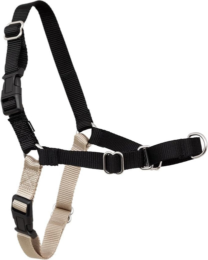 PetSafe Easy Walk Harness for Dogs - Pull-Free Walks - Patented Martingale Loop Design - Front Chest Leash Attachment - Comfort Straps - Breathable Harness Design - Small, Black/Silver