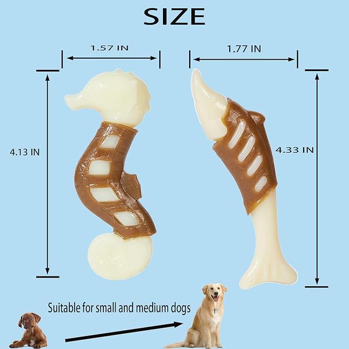 Dog Bones Chew Toys for Aggressive Chewers, 6 Pack Real Beef Flavor,Indestructible Dog Teething Chew Toys for Medium/Small Puppies Breed,Tough Pet Toy with Durable Nylon