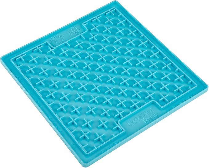 LickiMat Classic Buddy Slow Feeder for Dogs Lick Mat Boredom Anxiety Reducer Perfect for Food Treats Yogurt Liquid Food Peanut Butter Fun Alternative to a Slow Feed Dog Bowl, Turquoise
