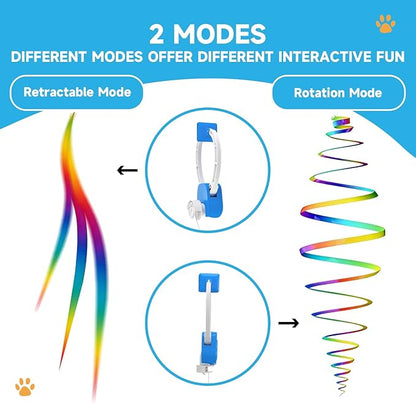 Interactive Cat Toy for Indoor Cats, 360° Auto-Rotating Door Hanging Teaser with Motion Activation, USB-C Rechargeable Quiet Self Play Cat Toy for Bored Indoor Adult Cats and Kittens