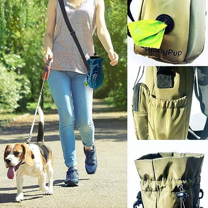RibbyPup Waterproof Dog Walking Bag With Universal Water Bottle Holder, Built-In Poop Bag Dispenser, Unisex Cross Body Treat Pouch for Walking, Hiking, Training (Deep Teal) - Image 5