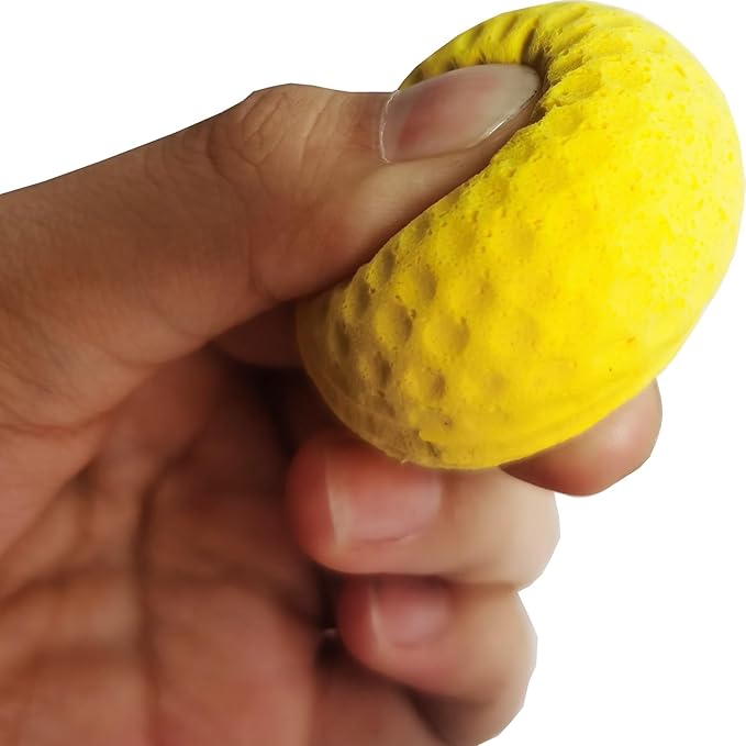 Cat Golf Balls for Indoor Kitten Toys - Interactive Sponge Foam Soccer Balls (Yellow)