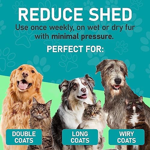 Maxpower Planet Pet Grooming Brush - Double Sided Undercoat Rake for Dogs and Cats, Extra Wide, Reduce Shedding by 95%, Grey - Image 4