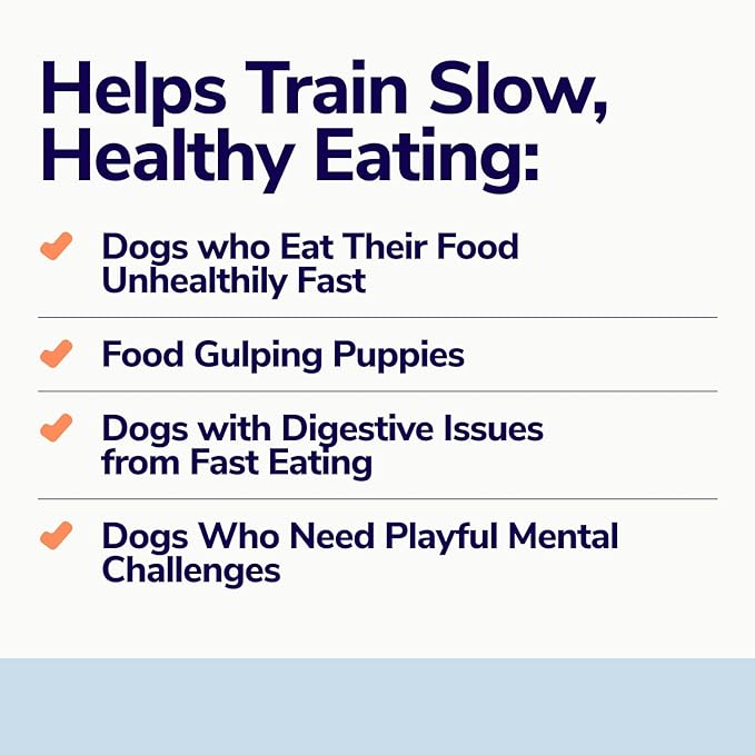 Miracle Vet Slow Feeder Dog Bowls for Fast Eaters - for Small, Medium Sized Dogs - Dog Puzzle Maze Helps Slow Down Eating - Adult, Puppy Food Bowl for Bloat Stop - Non-Slip Feeder Bowl (Blue)