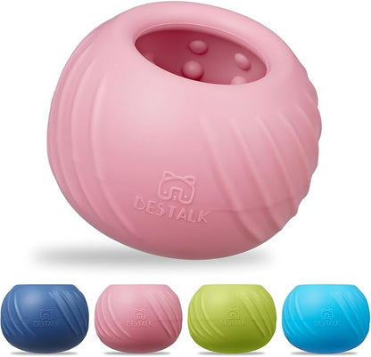 Long-Lasting Dog Lick Toy, Wobbly Dog Enrichment Lick Bowl to Keep Dogs Busy, Interactive Stuffable Dog Treat Feeder for Boredom, Silicone Treat Dispensing Chew Toy(Pink,L)
