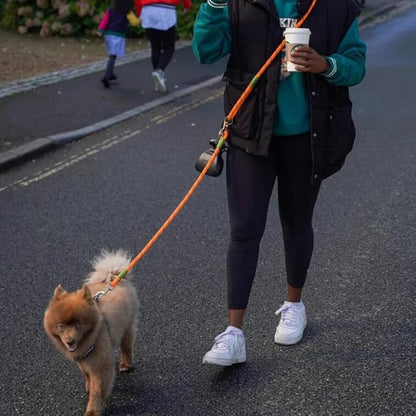 pawstrip Hands Free Dog Leash Crossbody Dog Running Leash Handsfree Pet Rope for Hiking Training Heavy Duty Reflective Pet Walking Belt (Orange)