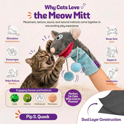 Meow Mitt Wearable Cat Wrestling Glove Puppet - Mouse - Image 5